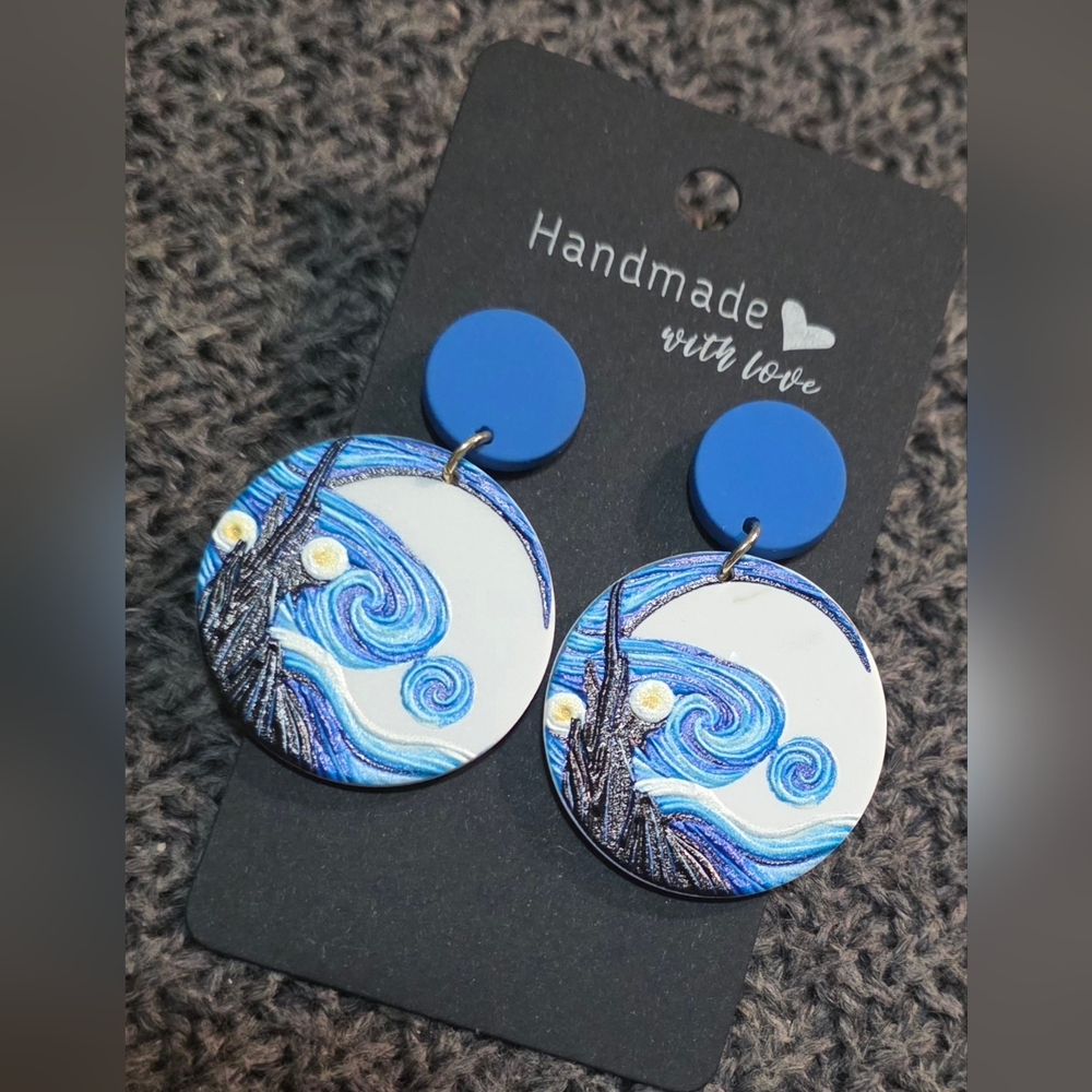 🥳 4/$20 #15 Starry Night Van Gogh Stud Earrings - Picture 1 of 1